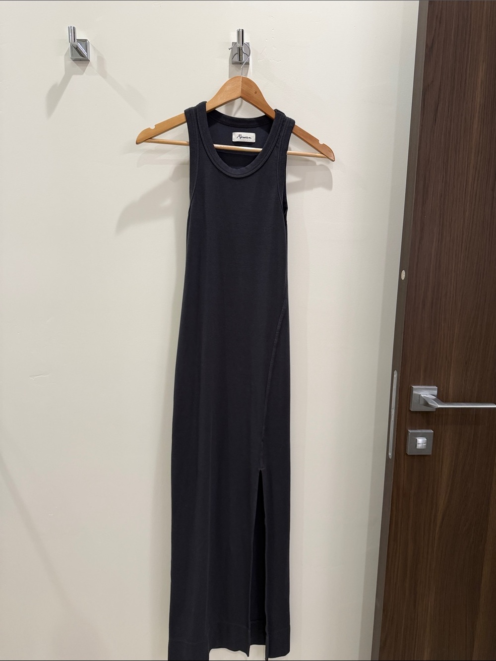 Classic dark gray Sleeveless Maxi Dress with Side Slit